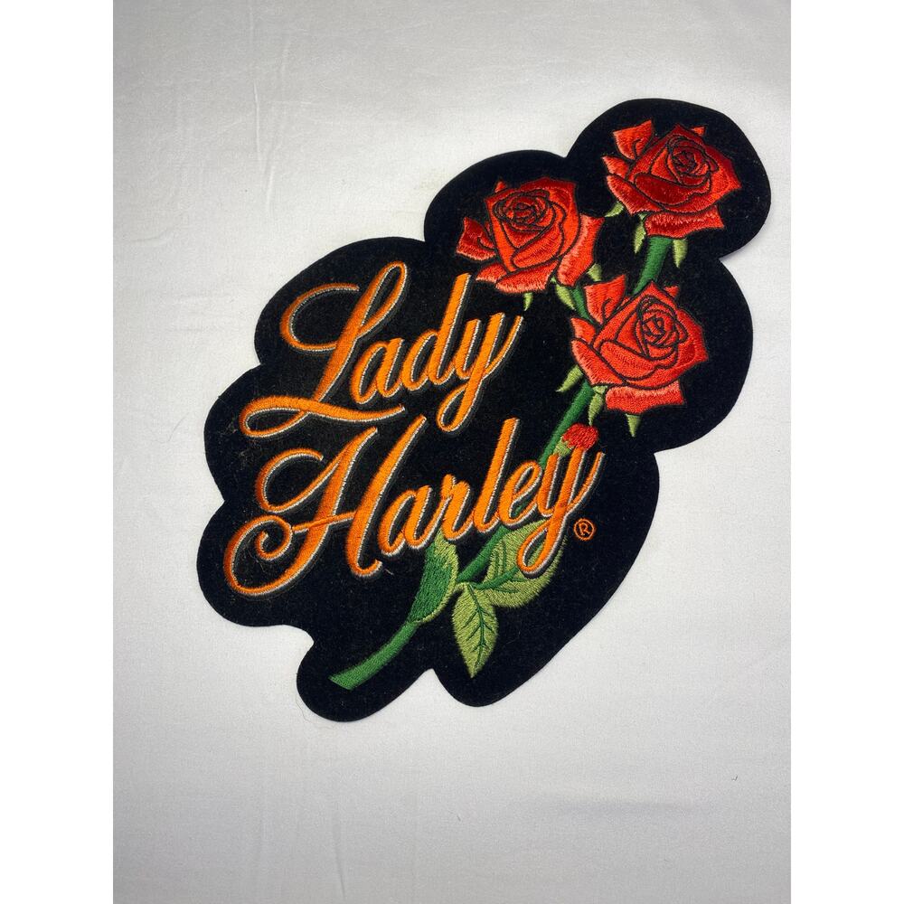 Harley‑Davidson Lady Harley Roses Embroidered XL Patch Motorcycle